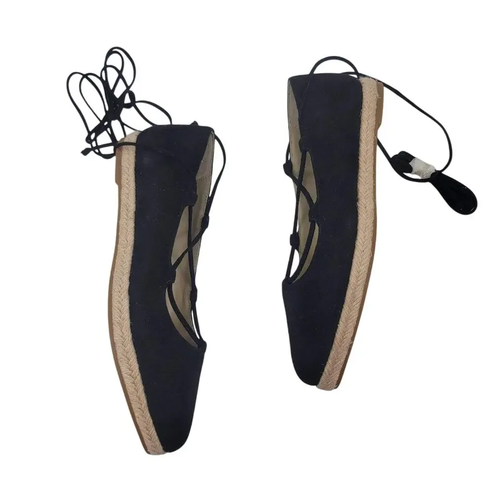 NEW Michael Kors collection cadence lace up flats black pointed toe size 6